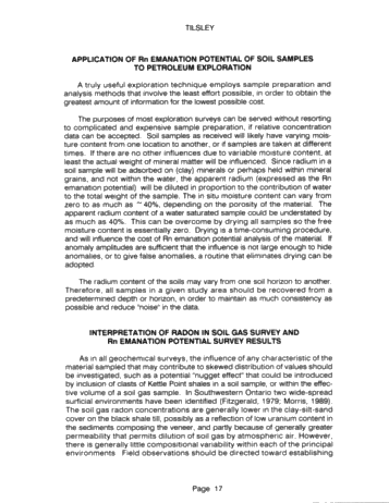 Soil Radon Gas Surveying: a Rapid Inexpensive Exploration Tool for Oil and Natural Gas Page 16