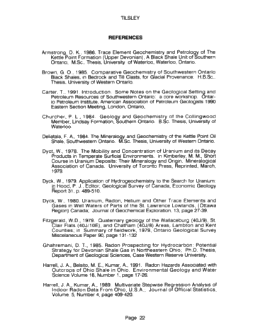 Soil Radon Gas Surveying: a Rapid Inexpensive Exploration Tool for Oil and Natural Gas Page 20