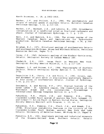 Structural Control on Natural Gas Seepage in Southern Ontario Page 12
