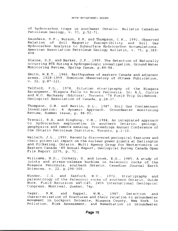 Structural Control on Natural Gas Seepage in Southern Ontario Page 15