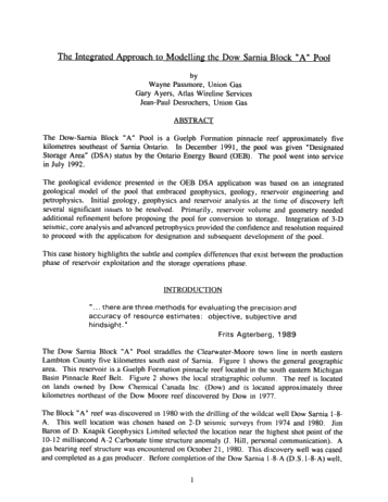 The Integrated Approach to Modeling the Dow-Sarnia Block "A Pool Page 1
