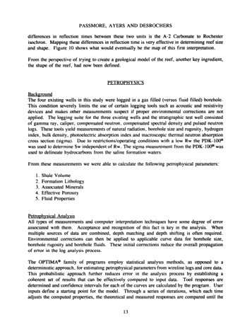 The Integrated Approach to Modeling the Dow-Sarnia Block "A Pool Page 12