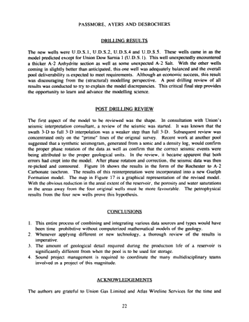 The Integrated Approach to Modeling the Dow-Sarnia Block "A Pool Page 21