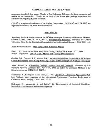 The Integrated Approach to Modeling the Dow-Sarnia Block "A Pool Page 24