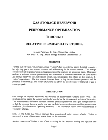 Gas Storage Reservoir Performance Optimization Through Relative Permeability Studies Page 1
