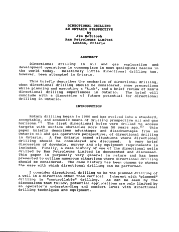 Directional Drilling: an Ontario Perspective Page 1