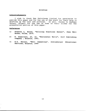 Directional Drilling: an Ontario Perspective Page 12