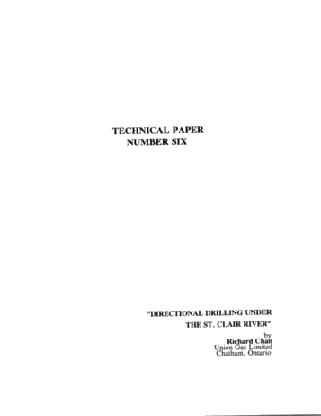Directional Drilling Under the St. Clair River Page 1