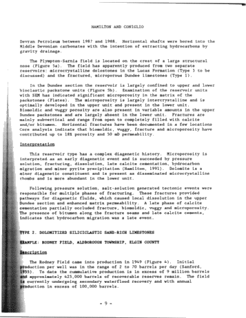 Styles of Reservoir Development in the Middle Devonian of Southwestern Ontario Page 9