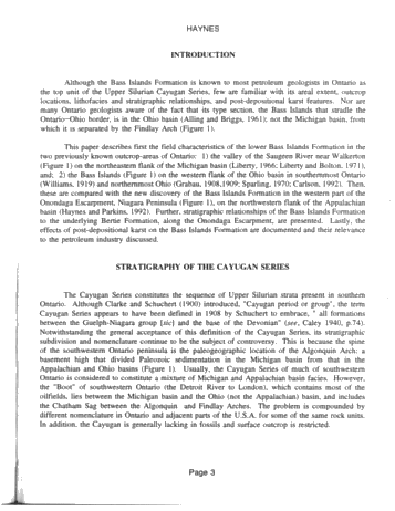 Lithofacies and Stratigraphic Relationships of the Bass Islands Formation, Onondaga Escarpment, Niagara Peninsula Page 3