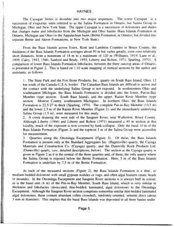 Lithofacies and Stratigraphic Relationships of the Bass Islands Formation, Onondaga Escarpment, Niagara Peninsula Page 5