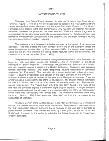 The Salina Group: Salt Solution and the Algonquin Arch: Relation to Reservoir Porosity, Salt Caverns and Industrial Minerals Page 4