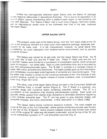 The Salina Group: Salt Solution and the Algonquin Arch: Relation to Reservoir Porosity, Salt Caverns and Industrial Minerals Page 7