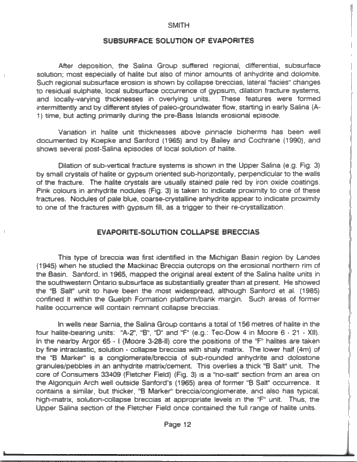 The Salina Group: Salt Solution and the Algonquin Arch: Relation to Reservoir Porosity, Salt Caverns and Industrial Minerals Page 12