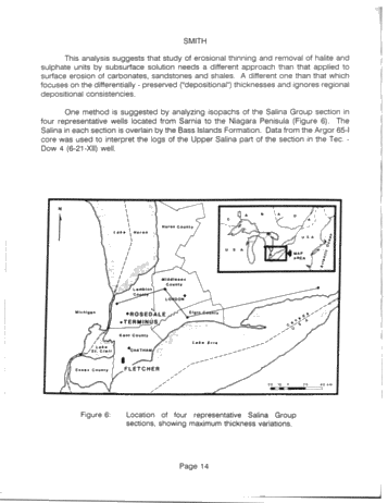 The Salina Group: Salt Solution and the Algonquin Arch: Relation to Reservoir Porosity, Salt Caverns and Industrial Minerals Page 14