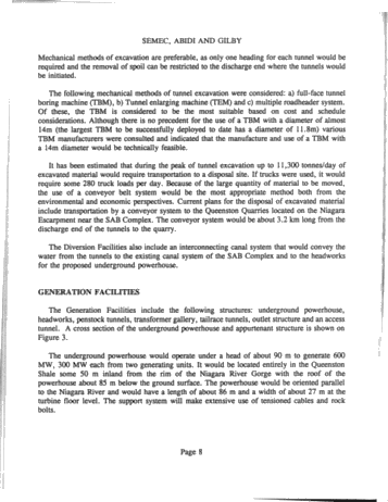 Niagara River Hydroelectric Development Geotechnical Investigation Methods and Results Page 8