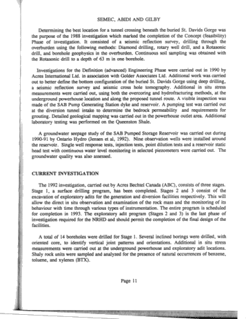 Niagara River Hydroelectric Development Geotechnical Investigation Methods and Results Page 11