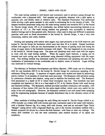 Niagara River Hydroelectric Development Geotechnical Investigation Methods and Results Page 13