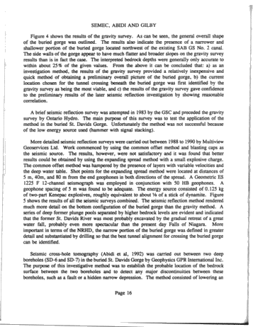 Niagara River Hydroelectric Development Geotechnical Investigation Methods and Results Page 16