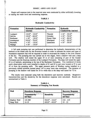Niagara River Hydroelectric Development Geotechnical Investigation Methods and Results Page 21
