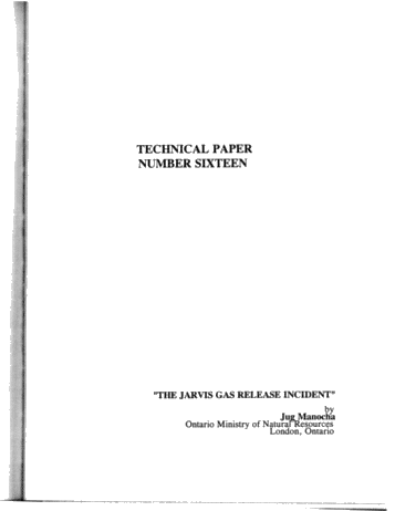 The Jarvis Gas Release Incident Page 1