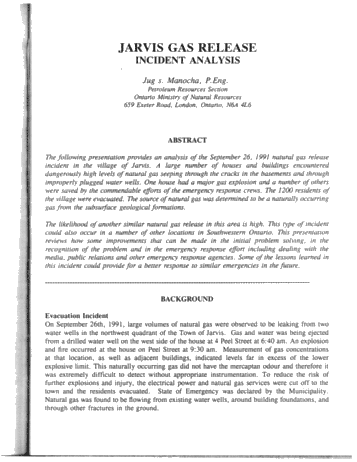 The Jarvis Gas Release Incident Page 1