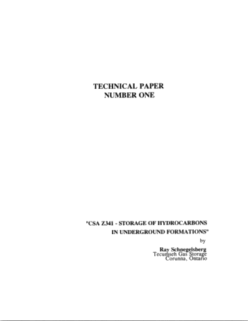 CSA Z341 - Storage of Hydrocarbons In Underground Formations Page 1