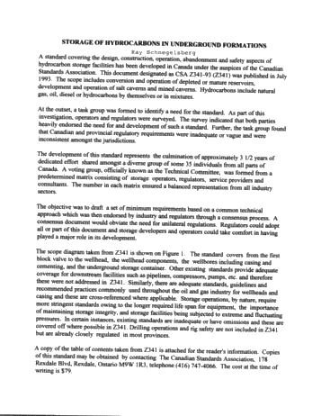CSA Z341 - Storage of Hydrocarbons In Underground Formations Page 1