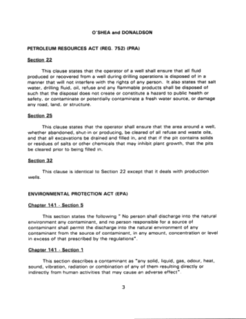 Environmental Regulation of the Oil and Gas Industry in Ontario: Taming the Beast Page 3
