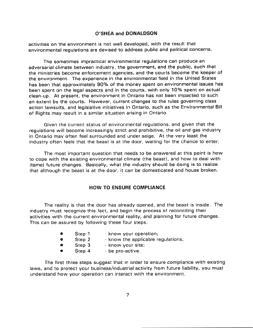 Environmental Regulation of the Oil and Gas Industry in Ontario: Taming the Beast Page 7