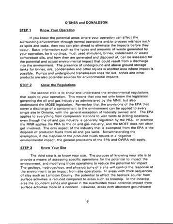 Environmental Regulation of the Oil and Gas Industry in Ontario: Taming the Beast Page 8