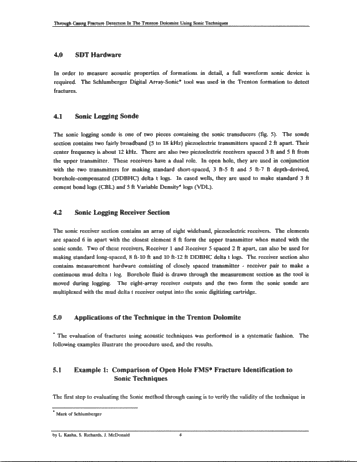 Through Casing Fracture Detection in the Trenton Dolomite Using Sonic Techniques Page 4