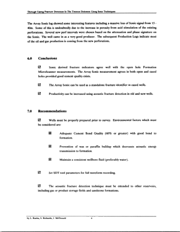 Through Casing Fracture Detection in the Trenton Dolomite Using Sonic Techniques Page 6