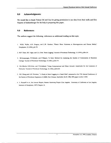 Through Casing Fracture Detection in the Trenton Dolomite Using Sonic Techniques Page 7