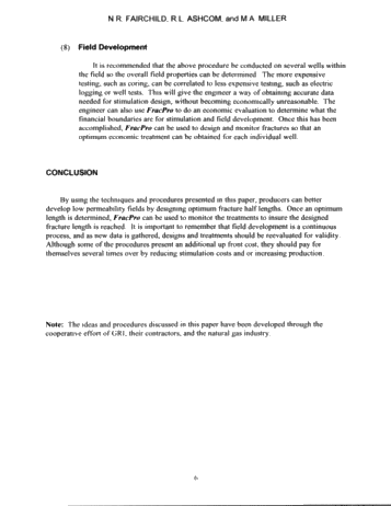 Systematic Approach to Improved Hydraulic Fracture Performance Page 6
