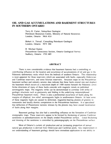 Oil and Gas Accumulations and Basement Structures in Southern Ontario, Canada Page 1