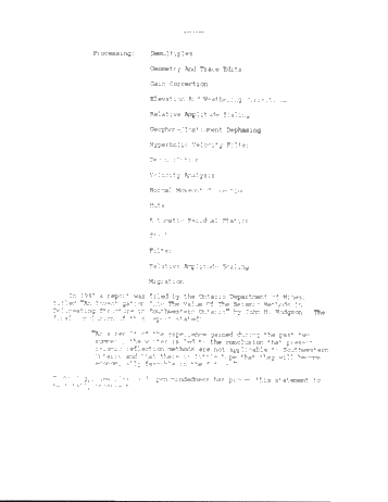 Seismic Noise Removal in Ontario, Acquisition Versus Processing Page 9