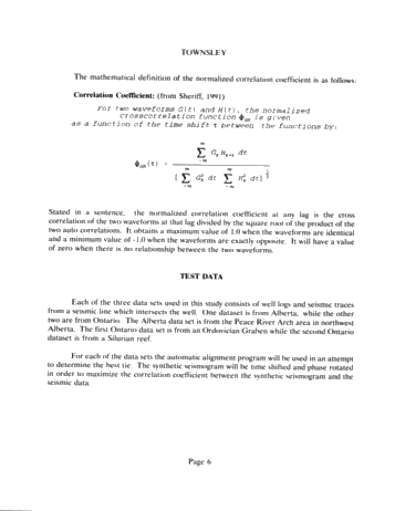 Automatic Synthetic Seismogram Alignment With Ontario Examples Page 6