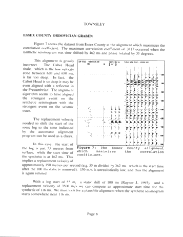 Automatic Synthetic Seismogram Alignment With Ontario Examples Page 8