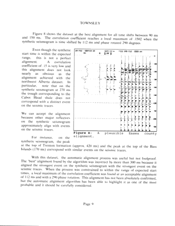 Automatic Synthetic Seismogram Alignment With Ontario Examples Page 9