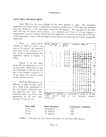 Automatic Synthetic Seismogram Alignment With Ontario Examples Page 10