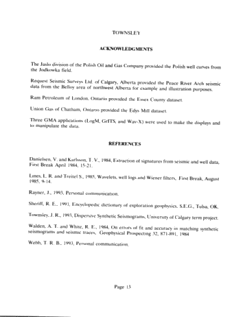 Automatic Synthetic Seismogram Alignment With Ontario Examples Page 13