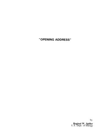 Opening Address Page 1