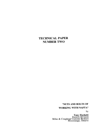 Nuts and Bolts of Working With NAFTA Page 1