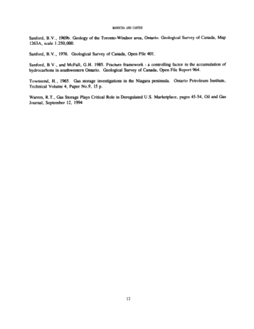 Hydrocarbon Storage in Geological Formations of Ontario Page 13