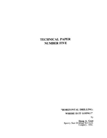 Horizontal Drilling: Where is it Going? Page 1