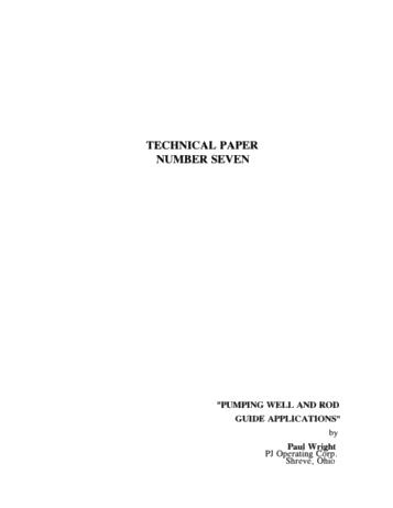 Pumping Well and Rod Guide Applications Page 1