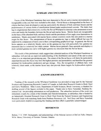 Silurian Whirlpool Formation Sedimentology, Niagara Peninsula, Outcrops and Subsurface Page 15
