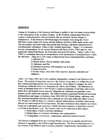 Oil and Gas Potential of Carboniferous Lacustrine Clastics in the Moncton Sub Basin, N.B. Page 5