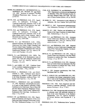 Stacking Patterns of Cyclic Parasequences in Cambro-Ordovician Carbonates of Eastern New York State Page 10